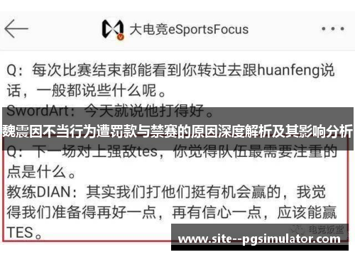 魏震因不当行为遭罚款与禁赛的原因深度解析及其影响分析 魏震因不当行为遭罚款与禁赛的原因深度解析及其影响分析